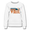 Vail, Colorado Women’s Sweatshirt - Retro Mountain Women’s Vail Crewneck Sweatshirt - white