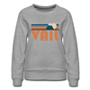 Vail, Colorado Women’s Sweatshirt - Retro Mountain Women’s Vail Crewneck Sweatshirt - heather gray