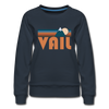 Vail, Colorado Women’s Sweatshirt - Retro Mountain Women’s Vail Crewneck Sweatshirt - navy