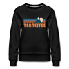 Tennessee Women’s Sweatshirt - Retro Mountain Women’s Tennessee Crewneck Sweatshirt - black