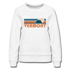 Vermont Women’s Sweatshirt - Retro Mountain Women’s Vermont Crewneck Sweatshirt - white