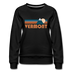Vermont Women’s Sweatshirt - Retro Mountain Women’s Vermont Crewneck Sweatshirt - black