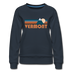 Vermont Women’s Sweatshirt - Retro Mountain Women’s Vermont Crewneck Sweatshirt - navy