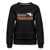 Truckee, California Women’s Sweatshirt - Retro Mountain Women’s Truckee Crewneck Sweatshirt - black