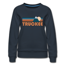 Truckee, California Women’s Sweatshirt - Retro Mountain Women’s Truckee Crewneck Sweatshirt - navy