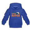 Aspen, Colorado Youth Hoodie - Retro Mountain Youth Aspen Hooded Sweatshirt - royal blue