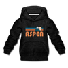 Aspen, Colorado Youth Hoodie - Retro Mountain Youth Aspen Hooded Sweatshirt - charcoal gray