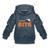 Alta, Utah Youth Hoodie - Retro Mountain Youth Alta Hooded Sweatshirt - heather denim