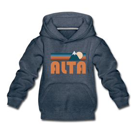 Alta, Utah Youth Hoodie - Retro Mountain Youth Alta Hooded Sweatshirt
