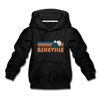 Asheville, North Carolina Youth Hoodie - Retro Mountain Youth Asheville Hooded Sweatshirt - charcoal gray