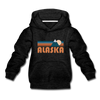 Alaska Youth Hoodie - Retro Mountain Youth Alaska Hooded Sweatshirt - charcoal gray