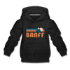 Banff, Canada Youth Hoodie - Retro Mountain Youth Banff Hooded Sweatshirt - black
