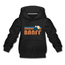 Banff, Canada Youth Hoodie - Retro Mountain Youth Banff Hooded Sweatshirt - black