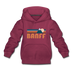 Banff, Canada Youth Hoodie - Retro Mountain Youth Banff Hooded Sweatshirt - burgundy