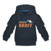 Banff, Canada Youth Hoodie - Retro Mountain Youth Banff Hooded Sweatshirt - navy
