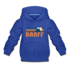 Banff, Canada Youth Hoodie - Retro Mountain Youth Banff Hooded Sweatshirt - royal blue