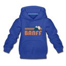 Banff, Canada Youth Hoodie - Retro Mountain Youth Banff Hooded Sweatshirt - royal blue