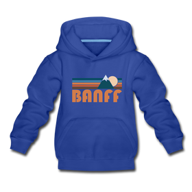 Banff, Canada Youth Hoodie - Retro Mountain Youth Banff Hooded Sweatshirt