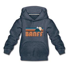Banff, Canada Youth Hoodie - Retro Mountain Youth Banff Hooded Sweatshirt