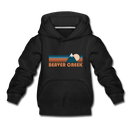 Beaver Creek, Colorado Youth Hoodie - Retro Mountain Youth Beaver Creek Hooded Sweatshirt - black