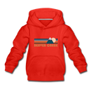 Beaver Creek, Colorado Youth Hoodie - Retro Mountain Youth Beaver Creek Hooded Sweatshirt - red