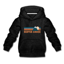 Beaver Creek, Colorado Youth Hoodie - Retro Mountain Youth Beaver Creek Hooded Sweatshirt - charcoal gray