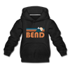 Bend, Oregon Youth Hoodie - Retro Mountain Youth Bend Hooded Sweatshirt - black