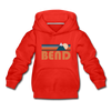 Bend, Oregon Youth Hoodie - Retro Mountain Youth Bend Hooded Sweatshirt - red