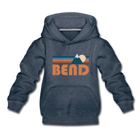 Bend, Oregon Youth Hoodie - Retro Mountain Youth Bend Hooded Sweatshirt
