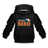 Bend, Oregon Youth Hoodie - Retro Mountain Youth Bend Hooded Sweatshirt - charcoal gray