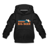 Big Bear, California Youth Hoodie - Retro Mountain Youth Big Bear Hooded Sweatshirt - black