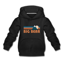 Big Bear, California Youth Hoodie - Retro Mountain Youth Big Bear Hooded Sweatshirt - black