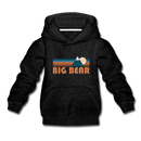 Big Bear, California Youth Hoodie - Retro Mountain Youth Big Bear Hooded Sweatshirt - charcoal gray