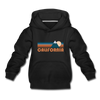 California Youth Hoodie - Retro Mountain Youth California Hooded Sweatshirt - black