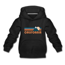 California Youth Hoodie - Retro Mountain Youth California Hooded Sweatshirt - black