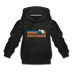 California Youth Hoodie - Retro Mountain Youth California Hooded Sweatshirt - black
