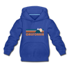 California Youth Hoodie - Retro Mountain Youth California Hooded Sweatshirt - royal blue