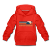 California Youth Hoodie - Retro Mountain Youth California Hooded Sweatshirt - red