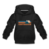 Chattanooga, Tennessee Youth Hoodie - Retro Mountain Youth Chattanooga Hooded Sweatshirt - black