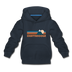 Chattanooga, Tennessee Youth Hoodie - Retro Mountain Youth Chattanooga Hooded Sweatshirt - navy