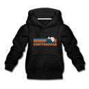 Chattanooga, Tennessee Youth Hoodie - Retro Mountain Youth Chattanooga Hooded Sweatshirt - charcoal gray