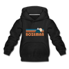 Bozeman, Montana Youth Hoodie - Retro Mountain Youth Bozeman Hooded Sweatshirt - black