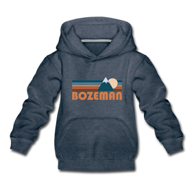 Bozeman, Montana Youth Hoodie - Retro Mountain Youth Bozeman Hooded Sweatshirt