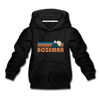 Bozeman, Montana Youth Hoodie - Retro Mountain Youth Bozeman Hooded Sweatshirt - charcoal gray