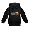 Colorado Springs, Colorado Youth Hoodie - Retro Mountain Youth Colorado Springs Hooded Sweatshirt - charcoal gray