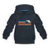 Colorado Youth Hoodie - Retro Mountain Youth Colorado Hooded Sweatshirt - navy