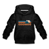 Colorado Youth Hoodie - Retro Mountain Youth Colorado Hooded Sweatshirt - charcoal gray