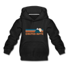 Crested Butte, Colorado Youth Hoodie - Retro Mountain Youth Crested Butte Hooded Sweatshirt - black