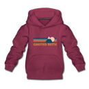 Crested Butte, Colorado Youth Hoodie - Retro Mountain Youth Crested Butte Hooded Sweatshirt - burgundy