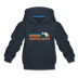 Crested Butte, Colorado Youth Hoodie - Retro Mountain Youth Crested Butte Hooded Sweatshirt - navy